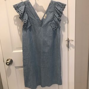 denim butterfly sleeve dress